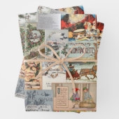 Antike Viktorianische Weihnachten Ephemera Collage Geschenkpapier Set (Beispiel)
