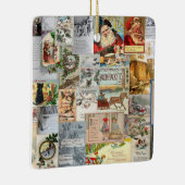 Antike Viktorianische Weihnachten Ephemera Collage Keramikornament (Rechts)