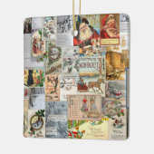 Antike Viktorianische Weihnachten Ephemera Collage Keramikornament (Links)