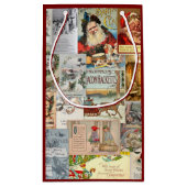 Antike Viktorianische Weihnachten Ephemera Collage Kleine Geschenktüte (Rückseite)