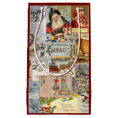 Antike Viktorianische Weihnachten Ephemera Collage Kleine Geschenktüte (Vorderseite)