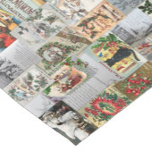 Antike Viktorianische Weihnachten Ephemera Collage Kurzer Tischläufer (Ecke)