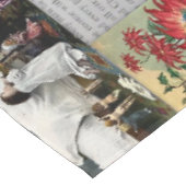 Antike Viktorianische Weihnachten Ephemera Collage Tischdecke (Schrägansicht)