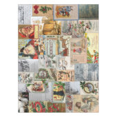 Antike Viktorianische Weihnachten Ephemera Collage Tischdecke (Vorderseite)