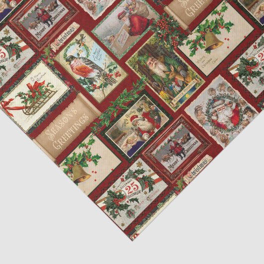 Antike Viktorianische Weihnachtskartenkollektion Seidenpapier (Ausschnitt)