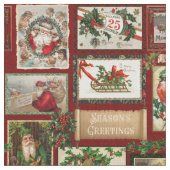 Antike Viktorianische Weihnachtskartenkollektion Stoff (Nahaufnahme)
