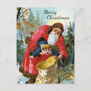 Antike viktorianische Weihnachtspostkarte Postkarte