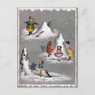 Antike viktorianische Weihnachtspostkarte Postkarte