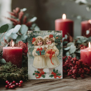 Antike viktorianische Weihnachtspostkarte Postkarte