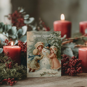 Antike viktorianische Weihnachtspostkarte Postkarte