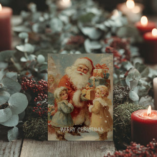 Antike viktorianische Weihnachtspostkarte Postkarte