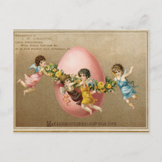 Antike viktorianische Winkel-Ostern Feiertagspostkarte