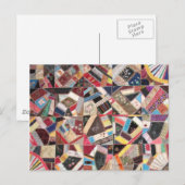 Antike, Viktorianische Zeit, verrückte Quilt Postkarte (Vorne/Hinten)