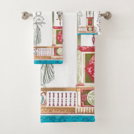 Antike Vintag Louis XV Royal Floral Badhandtuch Set