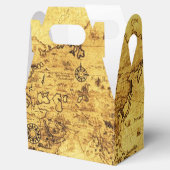 Antike Vintage Alte Gold Weltkarte VII Geschenkschachtel (Geöffnet)