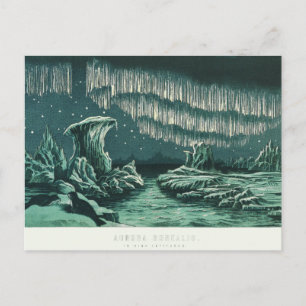 Antike Vintage Aurora Borealis Postkarte