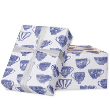 Antike Vintage Blaue Teetasse Aquarell