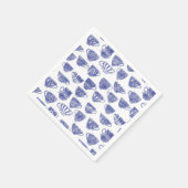 Antike Vintage Blaue Teetasse Aquarell Serviette (Ecke)