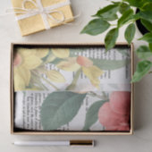 Antike Vintage Blume Französisch Buchseite Decoupa Seidenpapier (Geschenk)