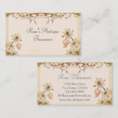 Antike Vintage Blume und Schmetterlinge Visitenkarte (Vorne/Hinten)