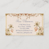 Antike Vintage Blume und Schmetterlinge Visitenkarte (Rückseite)