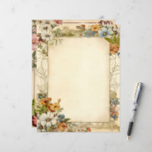 Antike Vintage-Blumen-Junk-Journal-Schreibwaren