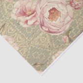 Antike Vintage Blüten auf Damasken Dekoupage Seidenpapier (Ausschnitt)