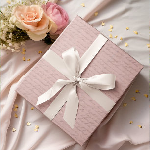 Antike Vintage-Buchstaben verblasstes Rosa Geschenkpapier