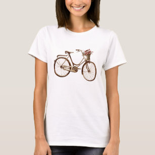 Antike Vintage Fahrradkörbe Blume Rose T-Shirt
