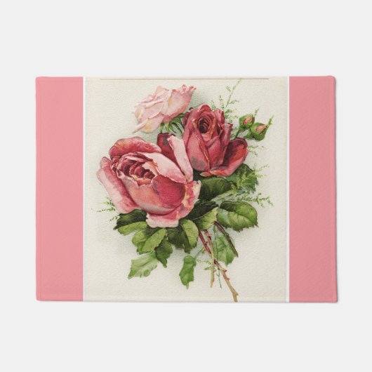 Antike Vintage florale Rose Fußmatte (Vorderseite)