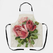 Antike Vintage florale Rose Schürze (Vorderseite)
