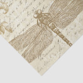 Antike Vintage französische Mode Ephemera Beige Seidenpapier (Detail)