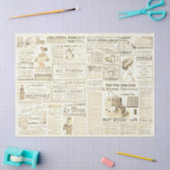 Antike Vintage französische Werbung Ephemera Beige Seidenpapier (Basteln)