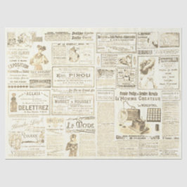 Antike Vintage französische Werbung Ephemera Beige Seidenpapier