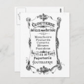 Antike Vintage französische Werbung Postkarte (Vorne/Hinten)