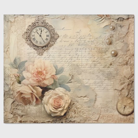 Antike Vintage-Geschichte Geschenkpapier (Flach)