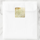 Antike Vintage Handschrift auf Pergament-Aufkleber Quadratischer Aufkleber (Tasche)