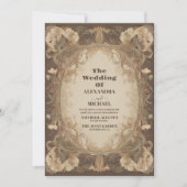 Antike Vintage Hochzeit im Jugendstil Einladung (Vorderseite)