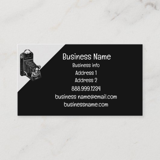 Antike Vintage Kamerareparatur oder -speicherung Visitenkarte (Vorderseite)