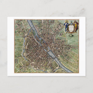Antike/ Vintage Karte von Paris Postkarte