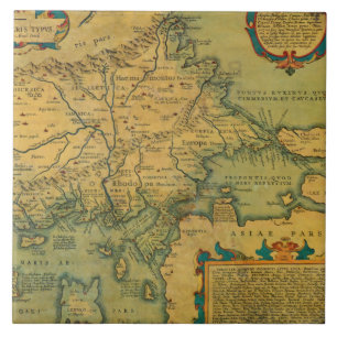 Antike Vintage-Karte von Thrakien Griechenland Tür Fliese