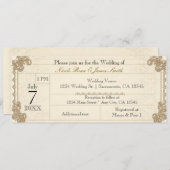 Antike Vintage Lacy Elegante Hochzeitsfeiern Einladung (Vorne/Hinten)