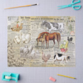 Antike Vintage Landtiere Ephemera Beige Seidenpapier (Basteln)