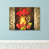 Antike Vintage Leinwand Obst und Blume (Insitu (Holzboden))