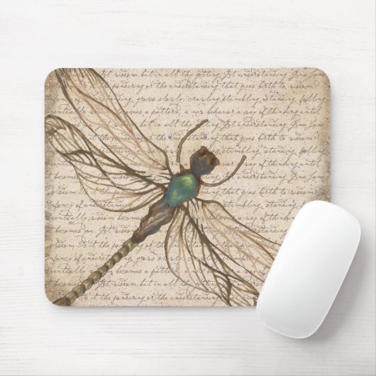 Antike Vintage Libelle Mousepad (Mit Mouse)