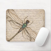 Antike Vintage Libellen-Mauspad Mousepad (Mit Mouse)