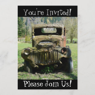 Antike Vintage LKW-Ruhestandsregelung Party Einlad Einladung