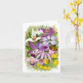 Antike/Vintage Orchideen BlumenNotecard Karte (Gelbe Blume)