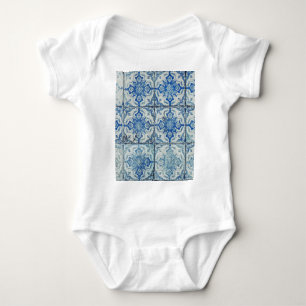 Antike vintage portugiesische Fliesenmuster - Azul Baby Strampler