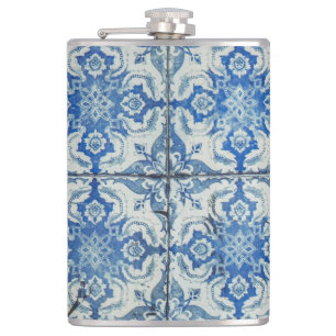 Antike vintage portugiesische Fliesenmuster - Azul Flachmann